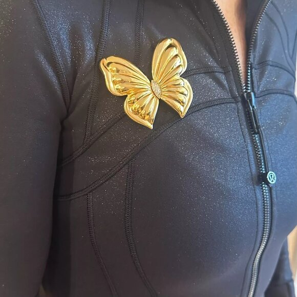 Authentic! Van Cleef & Arpels 18k Yellow Gold Extra Large Butterfly Pin Brooch - Picture 8 of 11